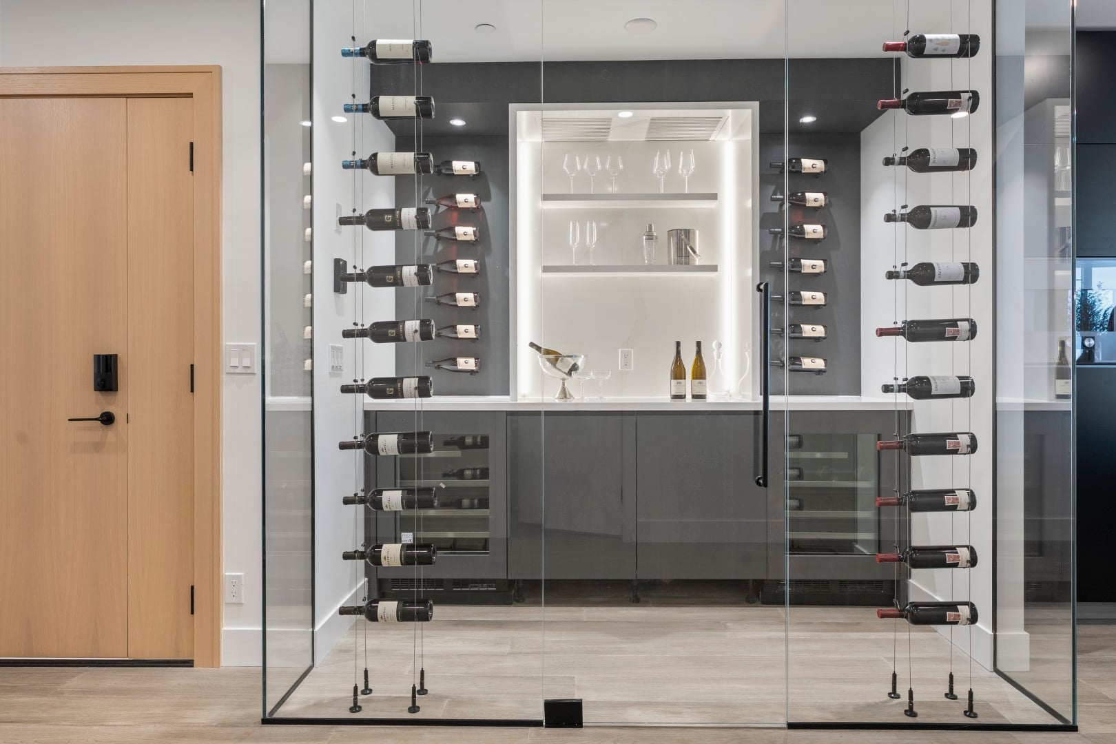 Penthouse wine cellar at beautiful award-winning Monaco in White Rock by Solterra Development.